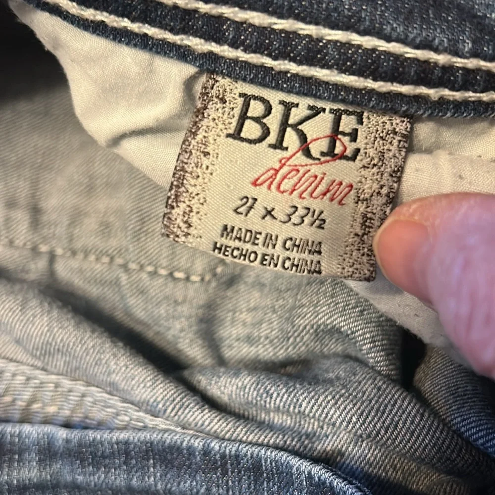 BKE denim Stella 27 X 33 1/2 Bootcut 5 Pocket Distressed Jeans EUC Worn Once Vtg - Picture 5 of 13